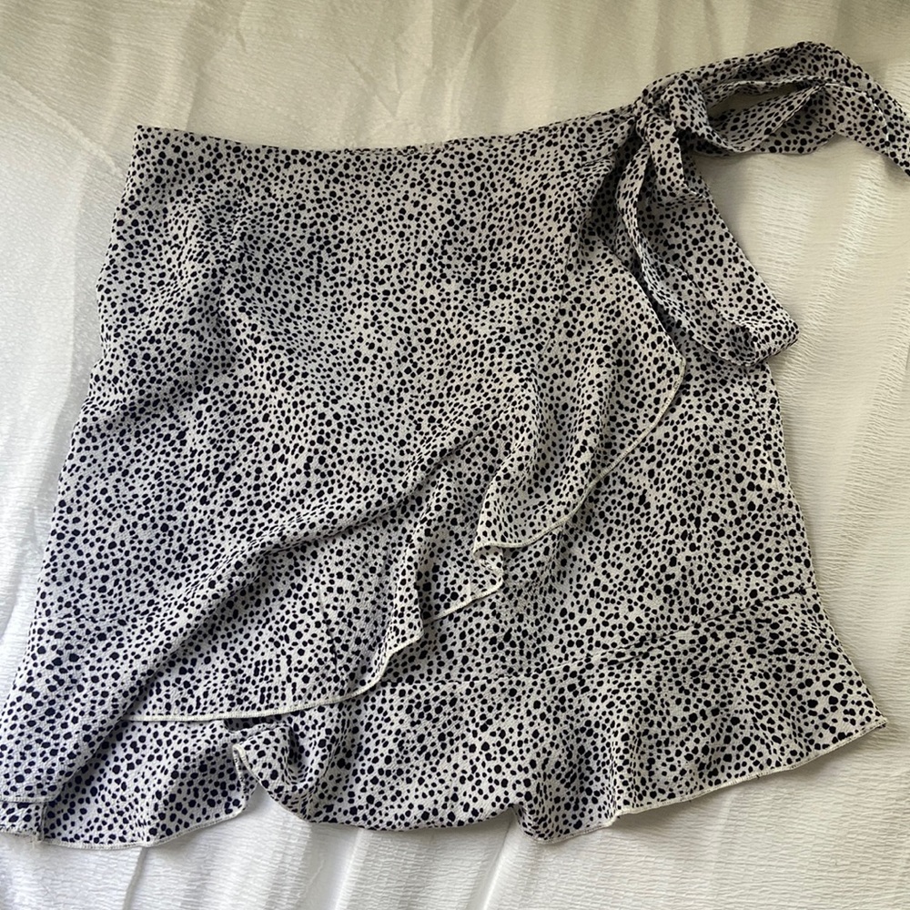 Dalmatian print wrap skirt
